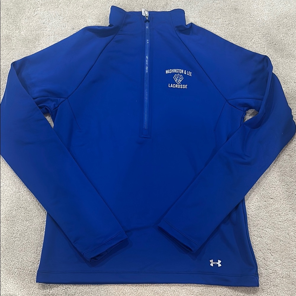 W&L Blue Under Armour Lacrosse Quarter-Zip Pullover